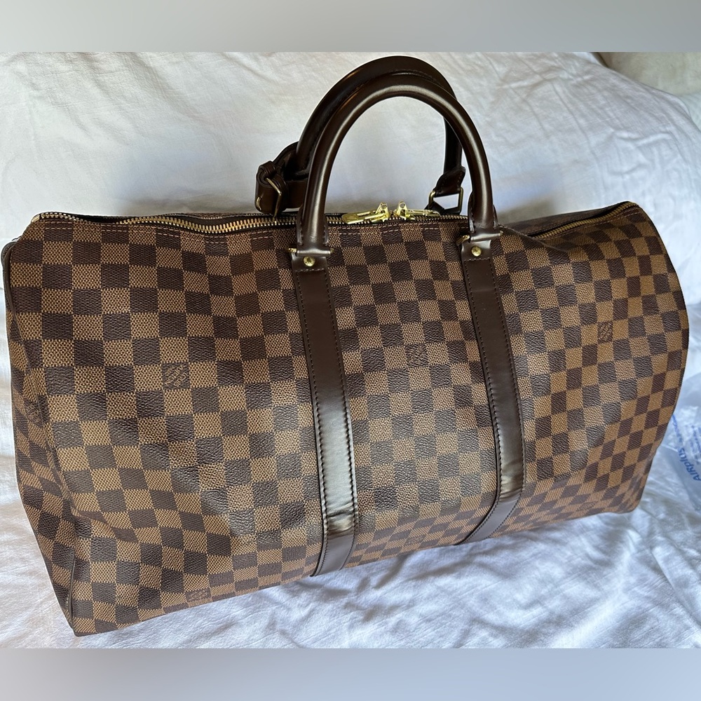 Louis Vuitton Damier Ebene Keepall 50 Duffle Bag Like New!